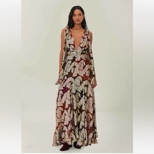 NWT Farm Rio Jacquard Lurex Sleeveless Maxi Dress